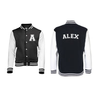 Personalised Adult Varsity Jacket With Initial and Name