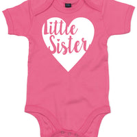 Big Sister and Little Sister Heart T Shirt and Baby Bodysuit Set