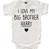 Personalised 'I love My Big Brother' White Bodysuit