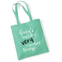 Sac personnalisé plein de choses très importantes 
