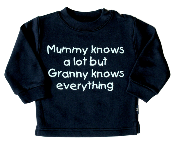 Maman en sait beaucoup mais grand-mère sait tout Sweat-shirt bleu marine
