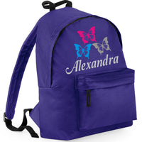 Personalised Sparkling Butterfly Backpack