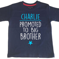 Personalised 'Promoted to Big Brother' with Your Name! Children's T Shirt