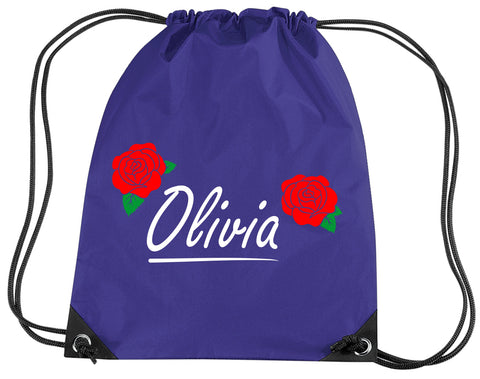 Sac à cordon rose anglais personnalisé 