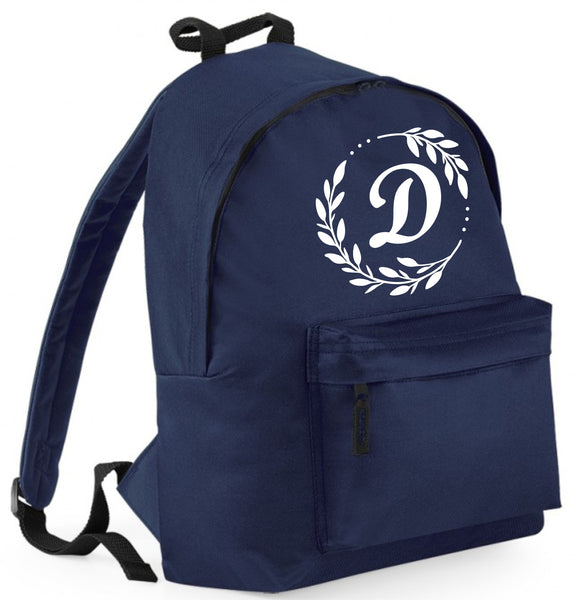 Personalised Initial in Wreath Backpack