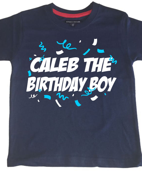 Nommez le T-shirt pour enfants de garçon d'anniversaire personnalisé 
