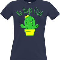 No Hugs Club Fitted Ladies T Shirt