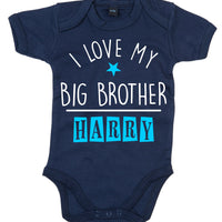 Personalised 'I Love My Big Brother' Custom Baby Bodysuit with Name!