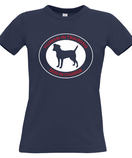 Human in Training, Dog in Charge Women's Fitted T-Shirt