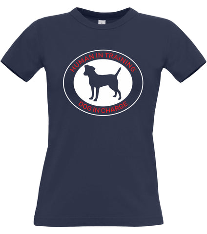 Humain en formation, chien en charge T-shirt échancré 