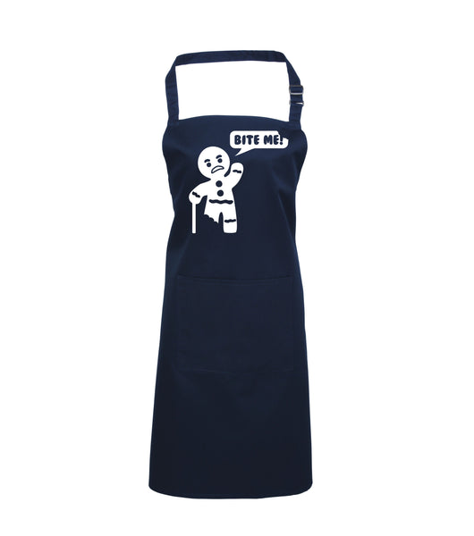Bite Me Gingerbread Man Apron