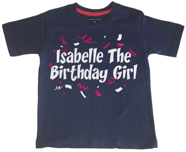 Personalised Name The Birthday Girl Children's T-Shirt