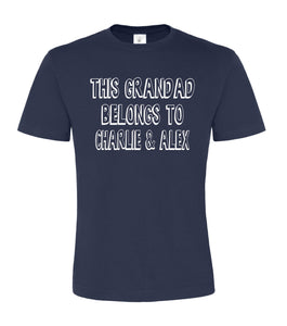 Personalised This Grandad Belongs to... Navy Unisex T-Shirt