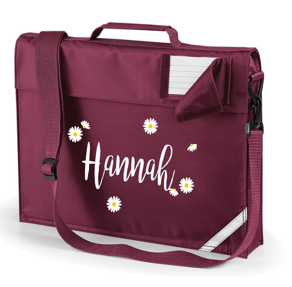 Personalised Daisy Ditsy Named Bookbag with White and Yellow Print