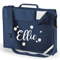 Personalised Daisy Ditsy Named Bookbag with White and Yellow Print