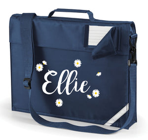 Personalised Daisy Ditsy Named Bookbag with White and Yellow Print