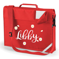 Personalised Daisy Ditsy Named Bookbag with White and Yellow Print