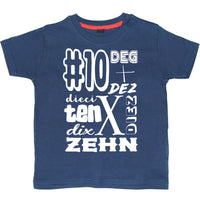 Numéro d'anniversaire de la marine dans différentes langues T-shirt enfant 
