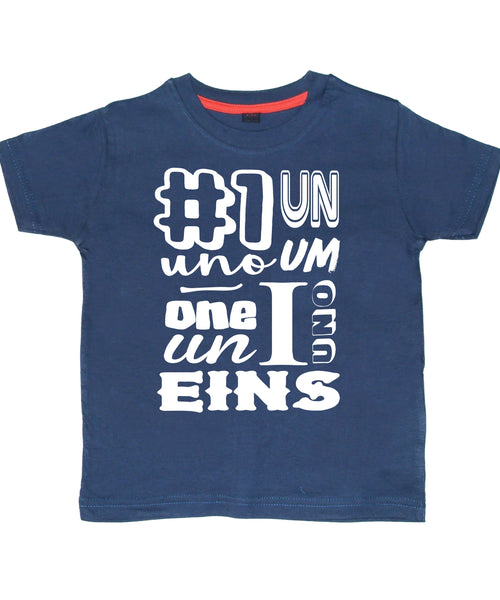Numéro d'anniversaire de la marine dans différentes langues T-shirt enfant 