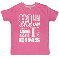 Bubblegum Pink Birthday Age in Different Languages Children's T-Shirt