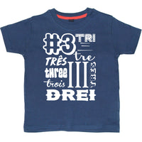 Numéro d'anniversaire de la marine dans différentes langues T-shirt enfant 