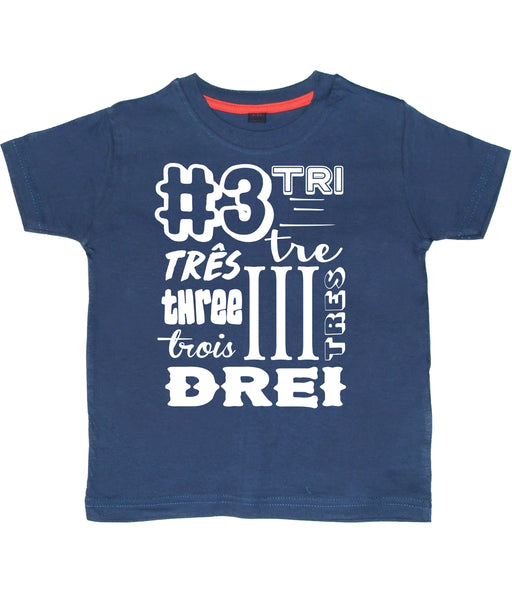 Numéro d'anniversaire de la marine dans différentes langues T-shirt enfant 
