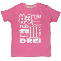 Bubblegum Pink Birthday Age in Different Languages Children's T-Shirt