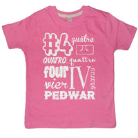 Bubblegum Pink Birthday Age in Different Languages Children's T-Shirt