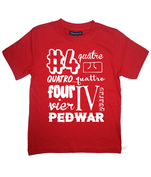 Red Birthday Number in Different Languages Children's T-Shirt