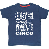 Numéro d'anniversaire de la marine dans différentes langues T-shirt enfant 