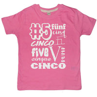 Bubblegum Pink Birthday Age in Different Languages Children's T-Shirt