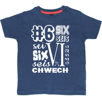 Numéro d'anniversaire de la marine dans différentes langues T-shirt enfant 