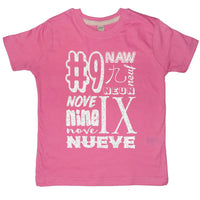 Bubblegum Pink Birthday Age in Different Languages Children's T-Shirt