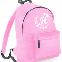Personalised Initial in Wreath Backpack