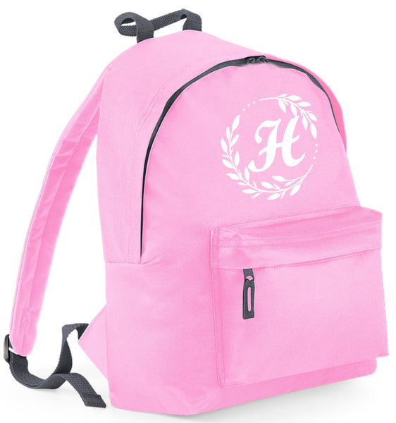Personalised Initial in Wreath Backpack