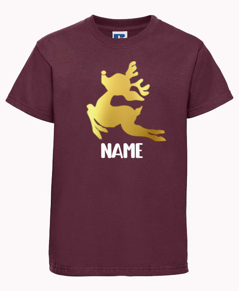 Adult X'MAS Personalised deer design Unisex T-Shirt