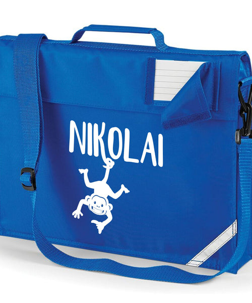 Personalised Monkey with Name Book Bag