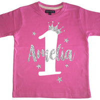 Personalised Girls Kids 1st Birthday T-Shirt with Your Name!