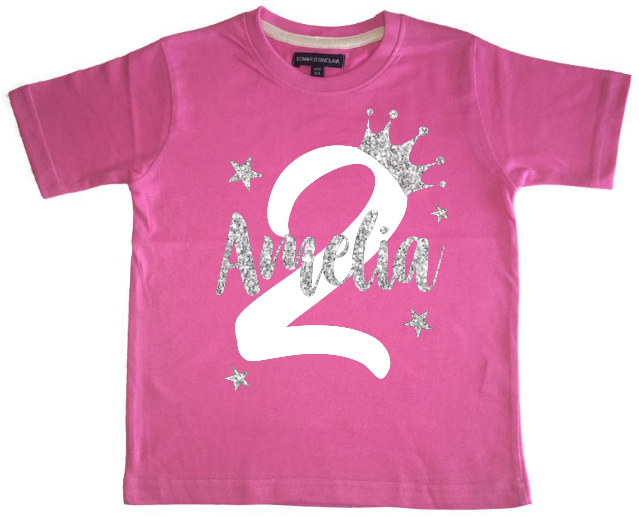 T-shirt personnalisé pour le 2e anniversaire des filles avec votre nom ! 