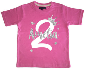 T-shirt personnalisé pour le 2e anniversaire des filles avec votre nom ! 