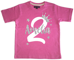 Personalised Girls Kids 2nd Birthday T-Shirt with Your Name!