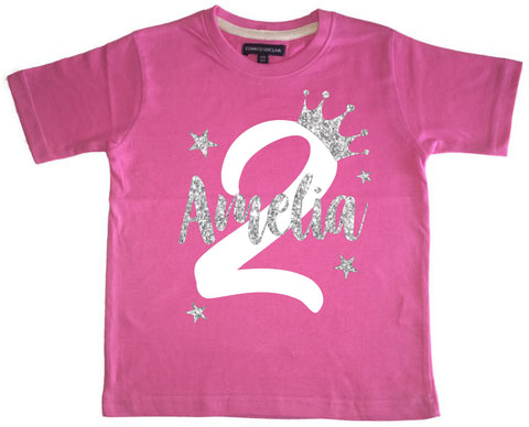Personalised Girls Kids 2nd Birthday T-Shirt with Your Name!