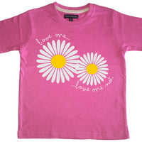 Daisy Love me... Love me not Children's t-shirt with white glitter and yellow print
