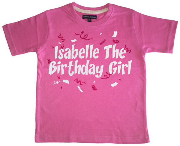 Personalised Name The Birthday Girl Children's T-Shirt