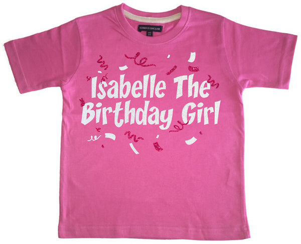Nom personnalisé T-shirt pour enfants de la fille d'anniversaire 