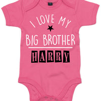 Personalised 'I Love My Big Brother' Custom Baby Bodysuit with Name!
