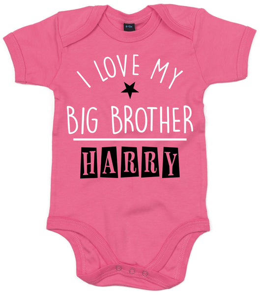 Personalised 'I Love My Big Brother' Custom Baby Bodysuit with Name!