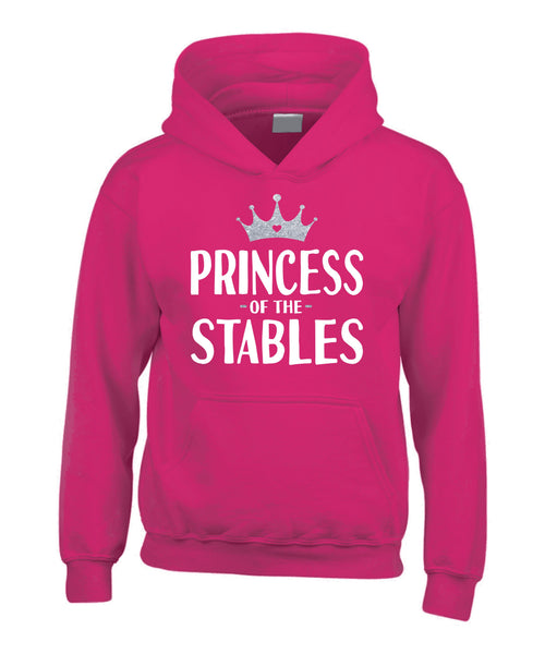 Princess of the Stables Hoodie with White and Silver Glitter Print