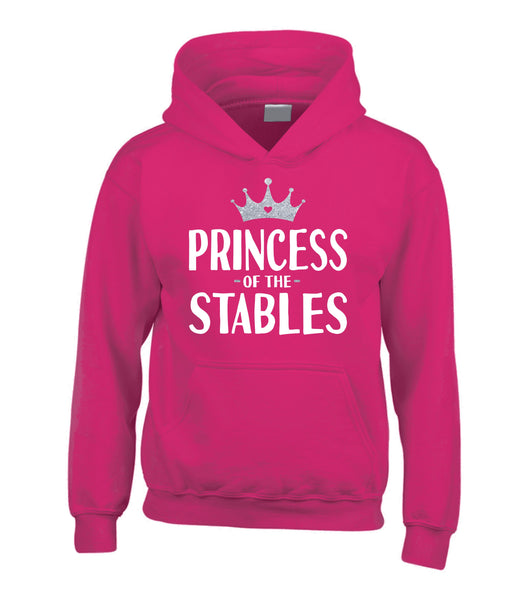 Princess of the Stables Hoodie with White and Silver Glitter Print