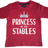 Princess of the Stables Children's T-Shirt with White and Silver Glitter Print